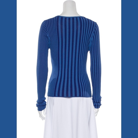 Altuzarra Blue Striped Viscose Sweater Top SMALL - Picture 3 of 7